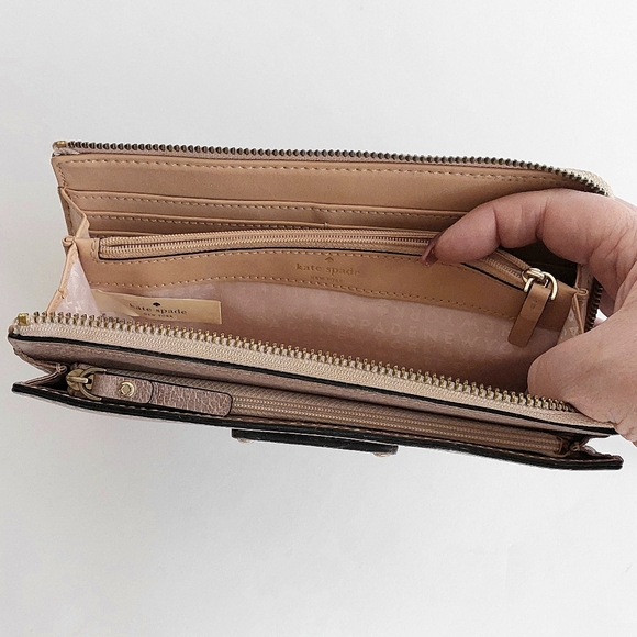 ♠️Kate Spade Anita Rose Gold Leather Zip Around Long Continental Wallet - Picture 9 of 12